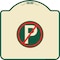 Signmission Designer Series No Parking, Tan & Green Heavy-Gauge Aluminum Sign, 18" x 18", TG-1818-23655 A-DES-TG-1818-23655 - alternate 1